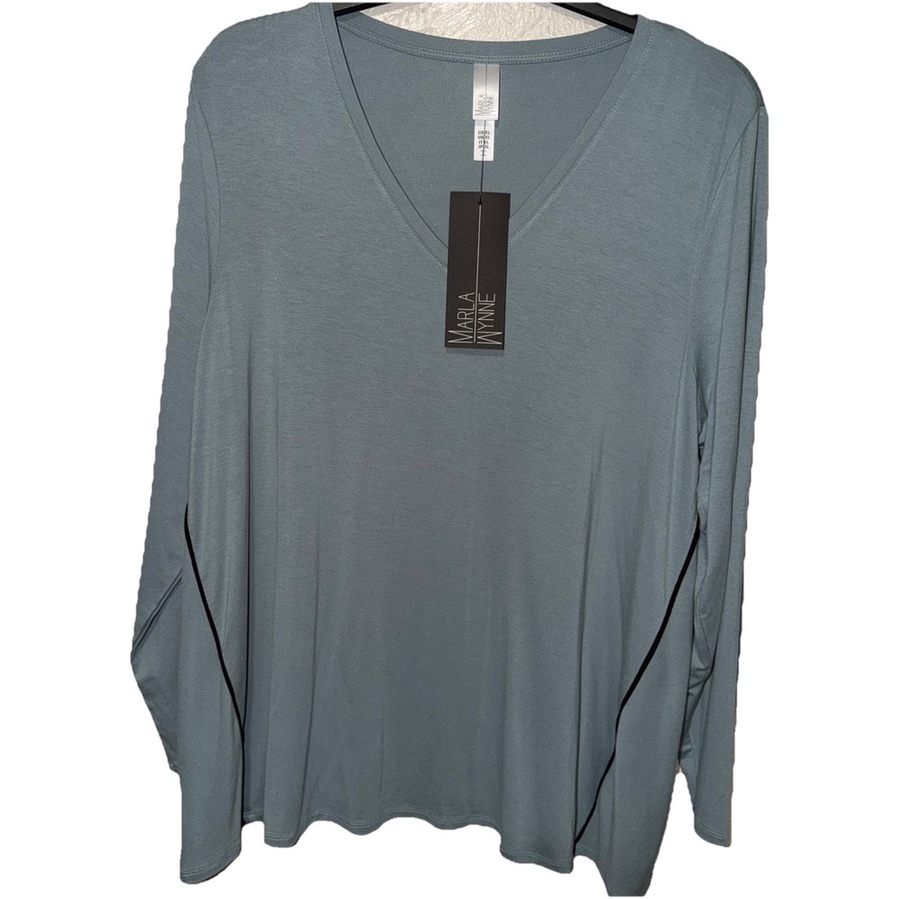 Marla Wynne Ladies Sage green XL LS Top NWT